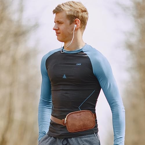 Miniatura 5 de APHISON Riñoneras para mujer, bolsa cruzada para mujer, mini bolsa de cintura de moda para todas partes, bolso de cuero vegano con correa ajustable