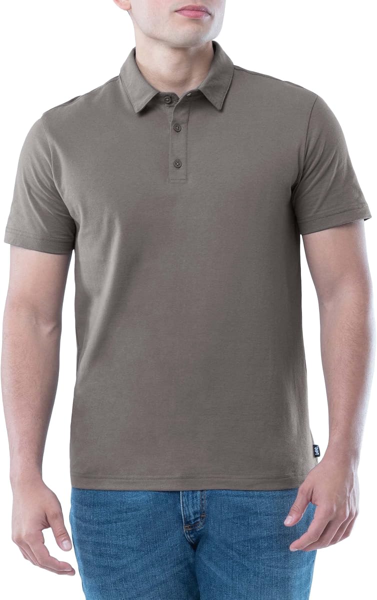 Polo de manga corta de algodón lavado suave para hombre
