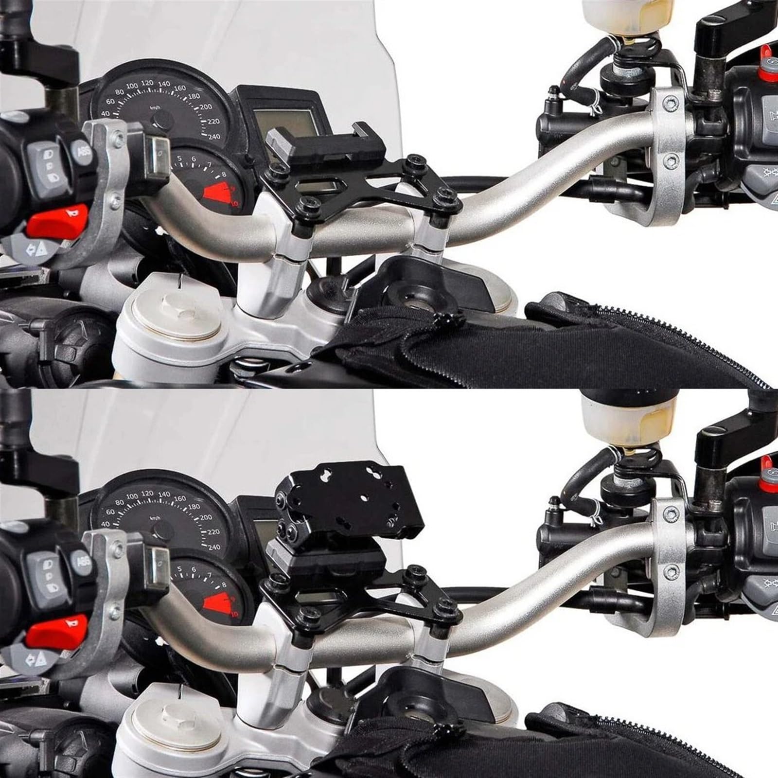Support Telephone Velo pour BMW F650GS F700GS F800GS pour Adventure 2008 – 2018, Support Téléphone Portable Support Navigation GPS pour Moto Élévateurs Guidon Telephone Moto Rotation(C)