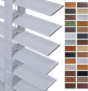 2" Slats Customizable Mini Wood Blinds, Blackout Indoor Wooden Windows Blind, Horizontal Faux Wood Blinds, Cordless Privacy Shades for Bedroom Bathroom Living Room Office(7061)