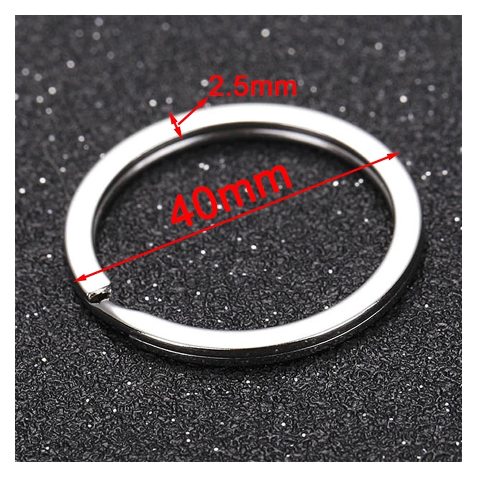 Dzielone pierścienie skokowe ze stali nierdzewnej | Srebro 15mm 30mm 40mm 20 szt.: Biżuteria, Breloki(Outer Dia 40mm)