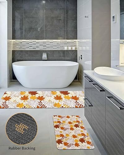 Miniatura 5 de Tapete de baño de otoño para bañera, antideslizante, de secado rápido y absorbente, de tierra de diatomeas, tapete lavable de cocina, tapete lavable