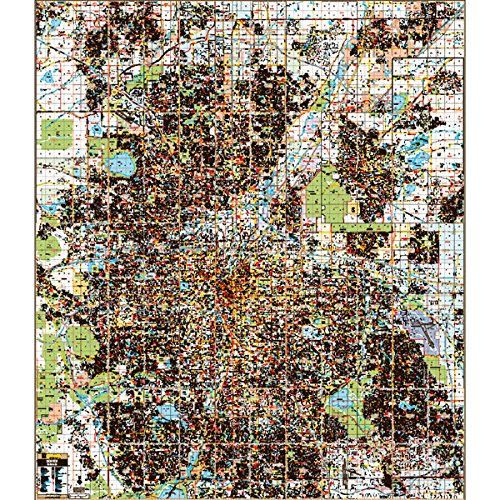 Denver & Boulder, CO Wall Map w/ Grid and ZIP Codes Kappa Map Group