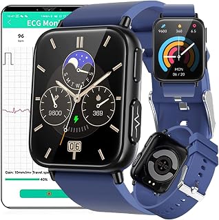 QIAOMI Smart Watch Ecg Blood Glucose Monitor,Fitness Tracker With Heart Rate Body Temperature Blood Pressure Blood Oxygen Blood Sugar Sleep Mornitor,activity Tracker For Men,Brown