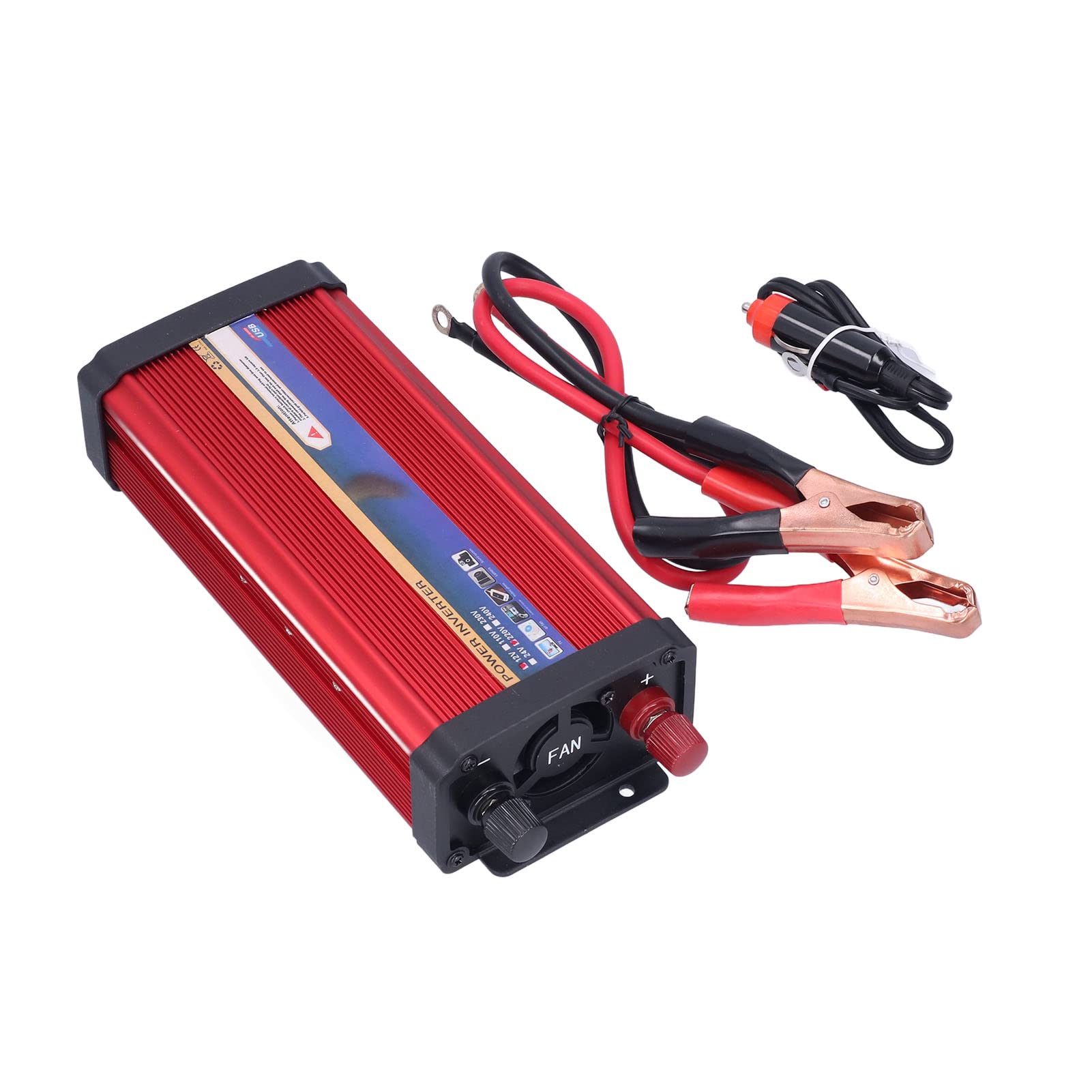 Samochodowy falownik o mocy 1000 W Zmodyfikowany konwerter sinusoidalny 12 V na 110 V AC z podwójnymi portami USB 2.1 A i gniazdkiem prądu przemiennego, obudowa ze stopu aluminium