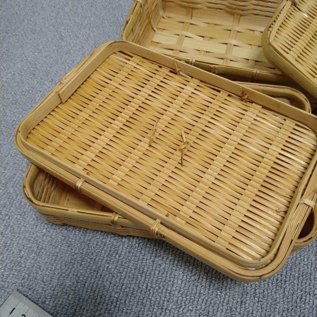 Amazon | 日本製 竹製品 竹籠弁当箱 2つ 職人 | ノーブランド品 | 弁当