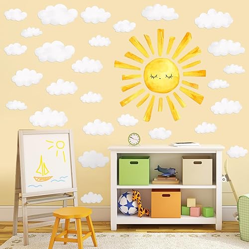 Miniatura 4 de Colarr 2 hojas de calcomanías de pared de animales de la selva, diseño de safari en acuarela, elefante, león, decoración de habitación de bebé,