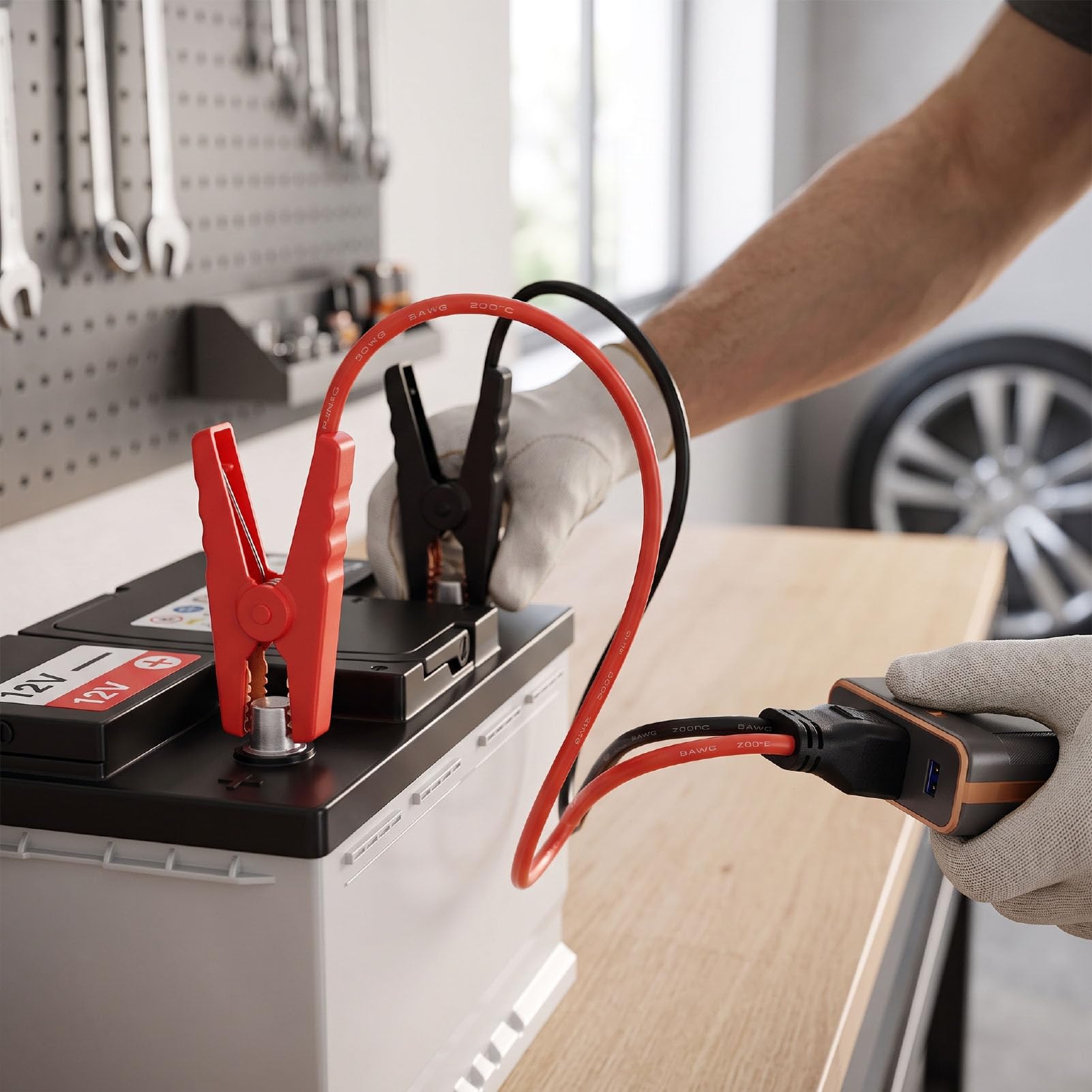 Akozon XT150-Batteriekabel, 8 AWG, 1,5 M, Zusätzlicher Batterieclip | 50 A Hochstrom, Reiner Kupferdraht, XT150-Buchse an Batterieklemme, Kraftwerkserweiterung, Solargenerator-Zubehör