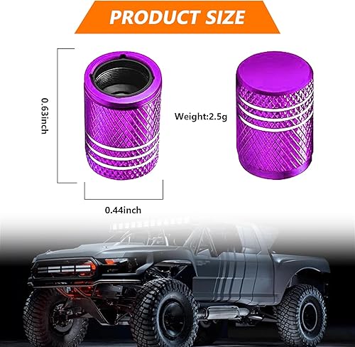 Miniatura 2 de 5 tapas de vástago de válvula de neumático, cubierta de vástago de válvula de aleación de aluminio con forro de plástico de anillo de goma,