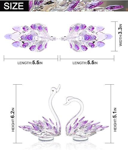 Miniatura 9 de Regalos de cristal para el día de la madre, figuras de cisne de cristal, decoración del hogar, regalos para mujeres, mamá, cumpleaños de 6.5
