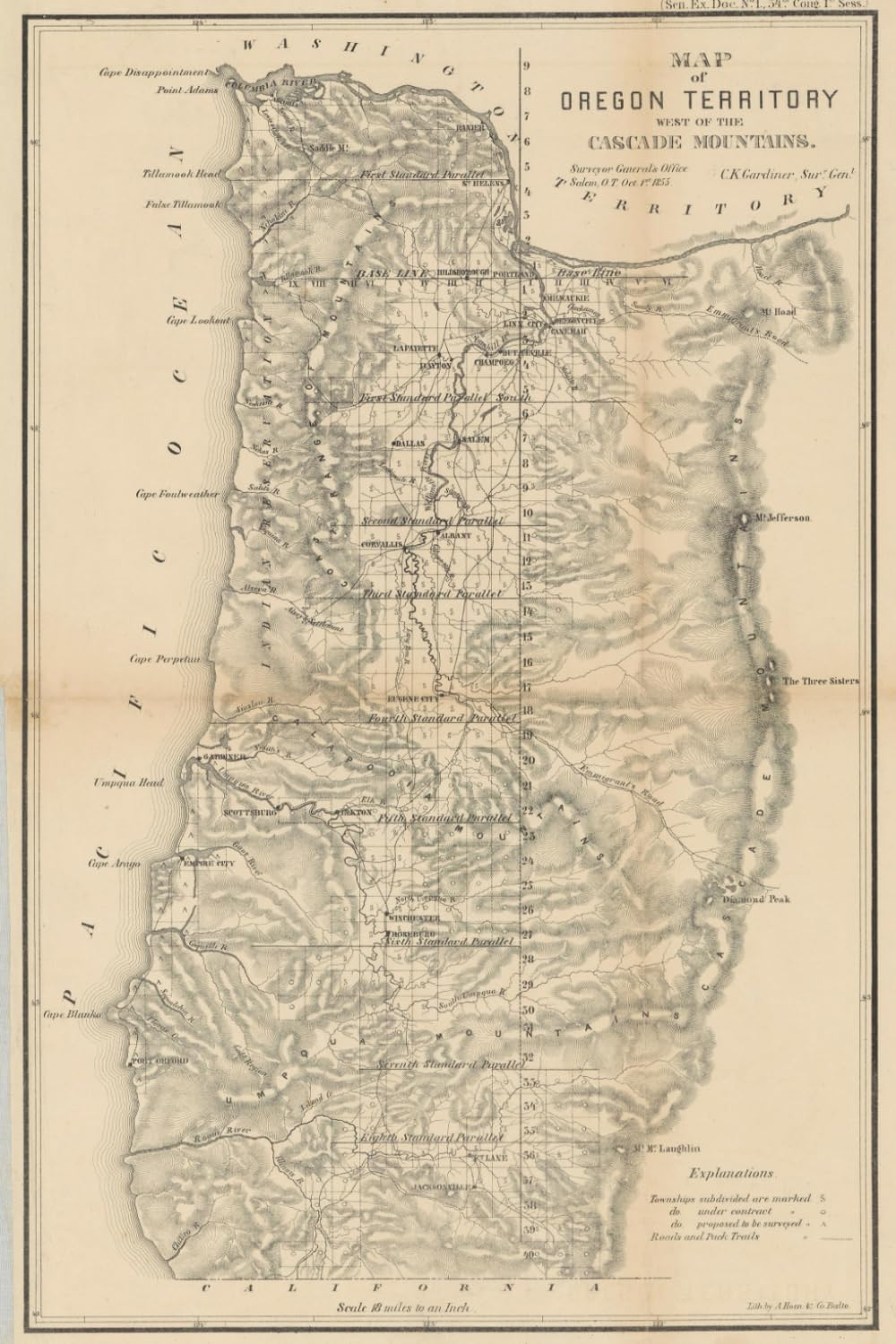 Willamette Valley Map Journal: Vintage Map Notebook