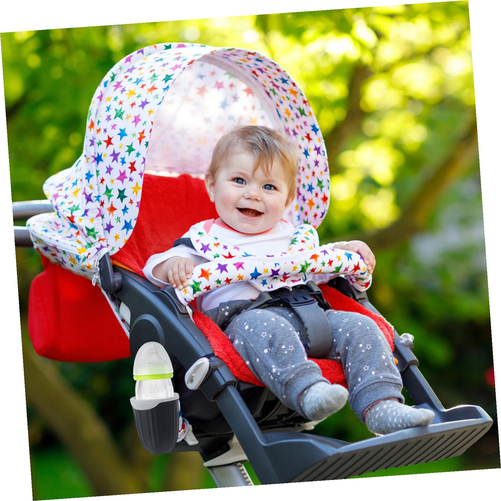 BESTonZON 2 Pezzi Portaoggetti Per Tazza D'Acqua Per Passeggino Forniture Per Passeggino Portabicchieri Per Carrello Portabottiglie Regolabile Carrello Portabottiglie Per Latte Carrello
