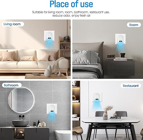 Miniatura 6 de Purificador de aire enchufable, paquete de 4, ionizador de aire negativo para ácaros del polvo, purificador de aire iónico, reductor de olores para