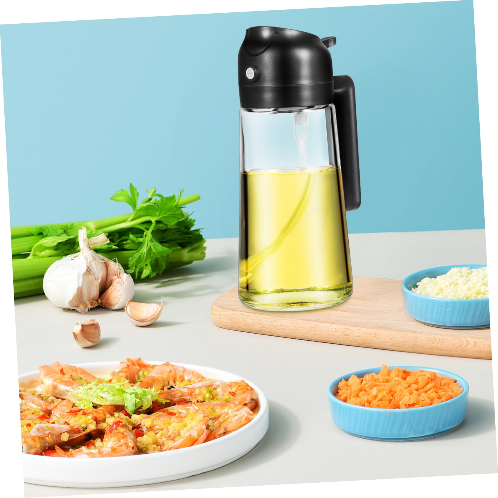 4pièces Bouteille Distributrice Huile Avec Pulvérisateur Pour Huile Olive Contenant Pratique Pour Cuisine Et Pique-