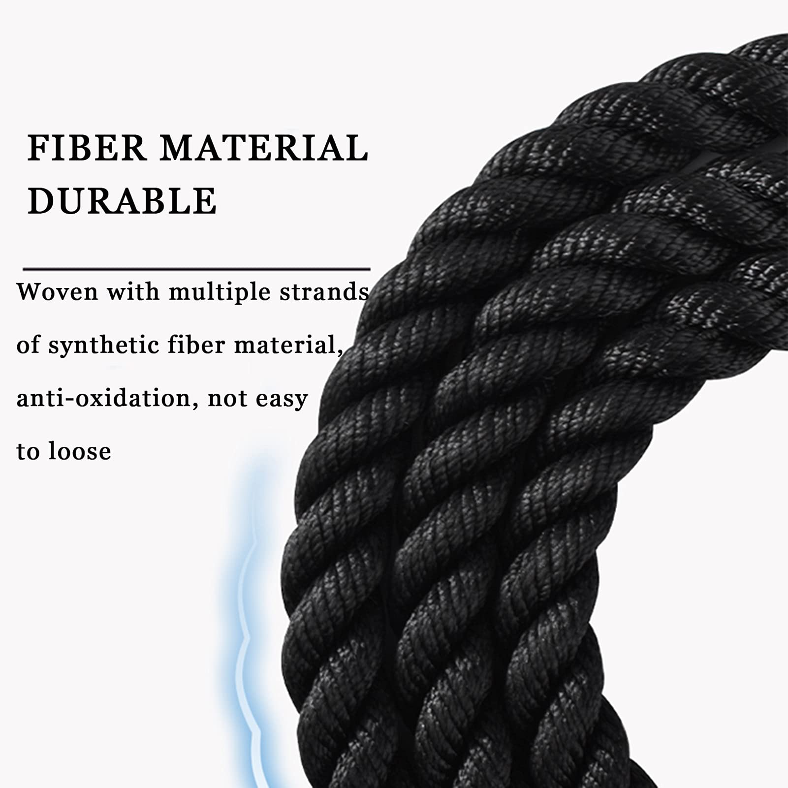 Battle Rope für Stärke, Kraft und Ausdauer, Übungsseil für Ganzkörpertraining, Krafttrainingsgeräte für Bessere Griffkraft, Gewichtetes Gymnastikseil (Size : 15m)