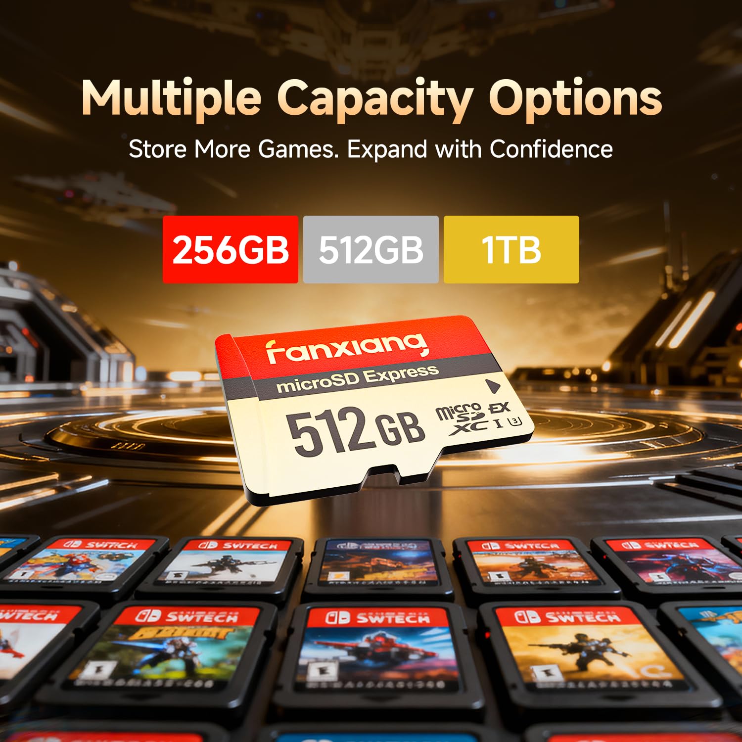 fanxiang Carte Mémoire MicroSDXC Express 512 Go, Jusqu’à 900 Mo/s Lecture, 810 Mo/s Écriture, U3 V30 4K Ultra Rapide, Haute Performance pour Switch, Consoles de Jeu et Appareils Portables - KM800