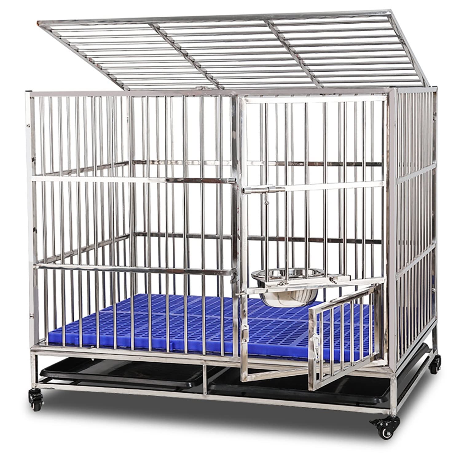 犬用 ステンレス ケージ 折りたたみ 大型犬（幅110×奥行72×高さ92cm） Amazon.co.jp: 犬用ケージ あらゆる種類のペットの犬と猫に適した