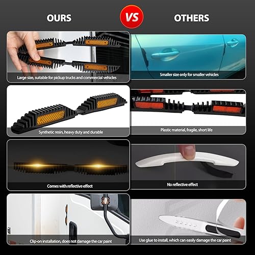 Miniatura 4 de AUTOXBERT Protector de puerta de automóvil, 2 unidades, reflectores, anticolisión, protector reflectante para puerta de automóvil, antiarañazos,