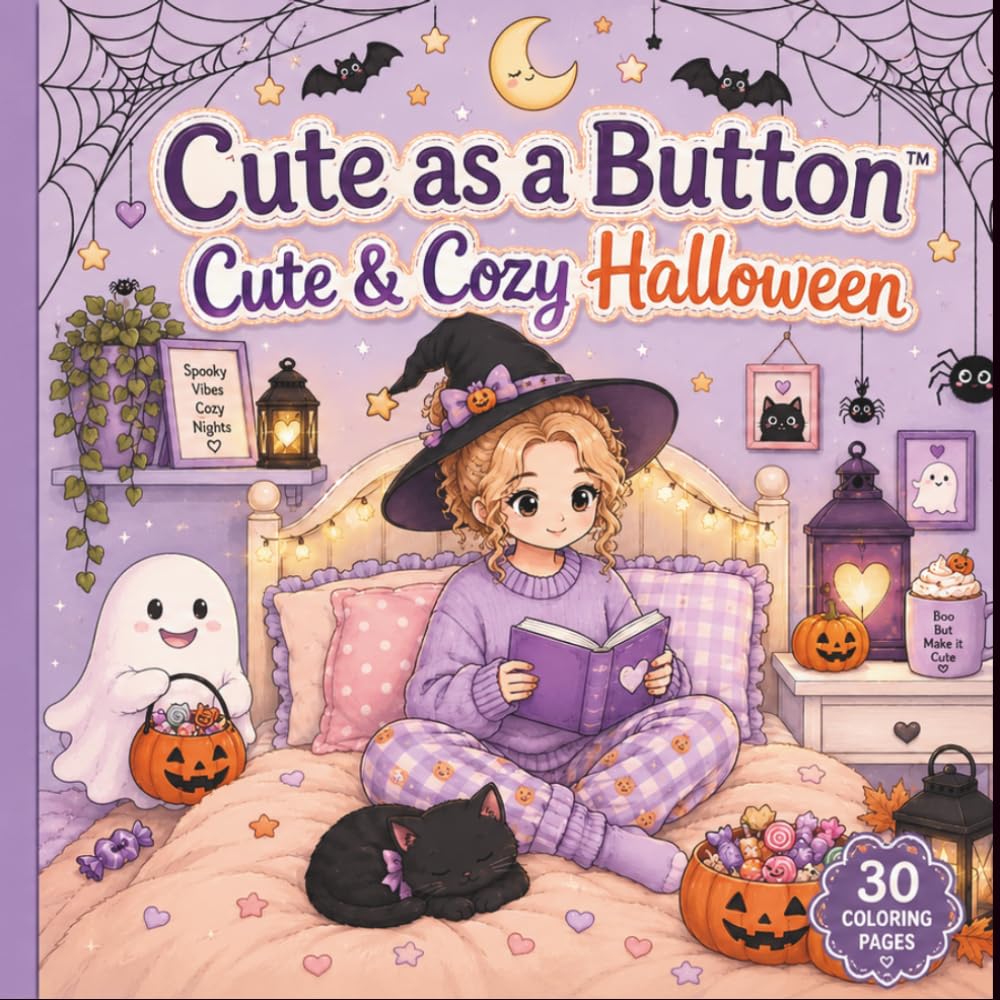 Cute as a Button ™: Cute & Cozy Halloween (Cute as a Button: Cute and Cozy Girl's Coloring Book)