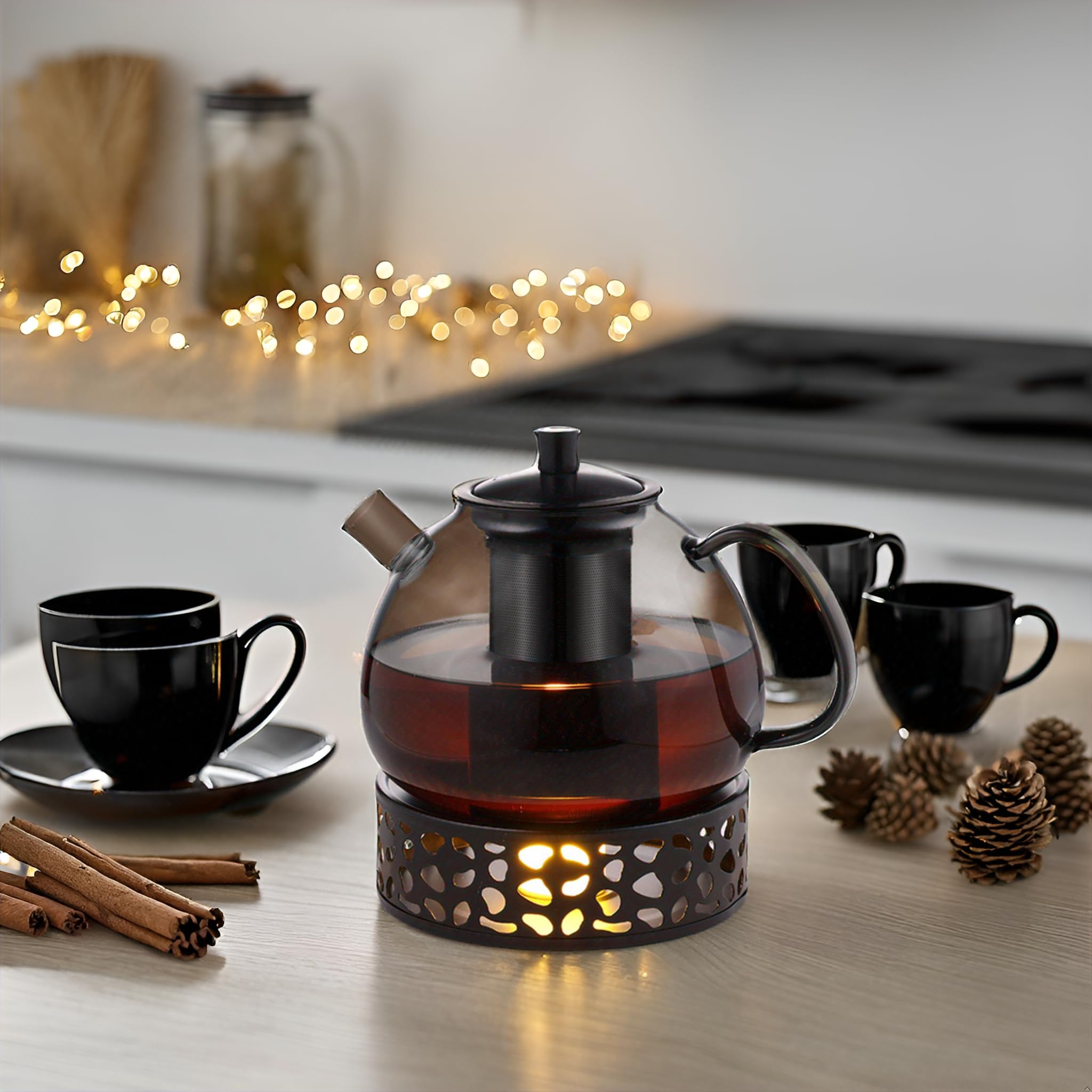 2 Chauffe-théières En Inox Avec Porte-bougies – Pour Garder Thé, Café Ou Vin Chaud