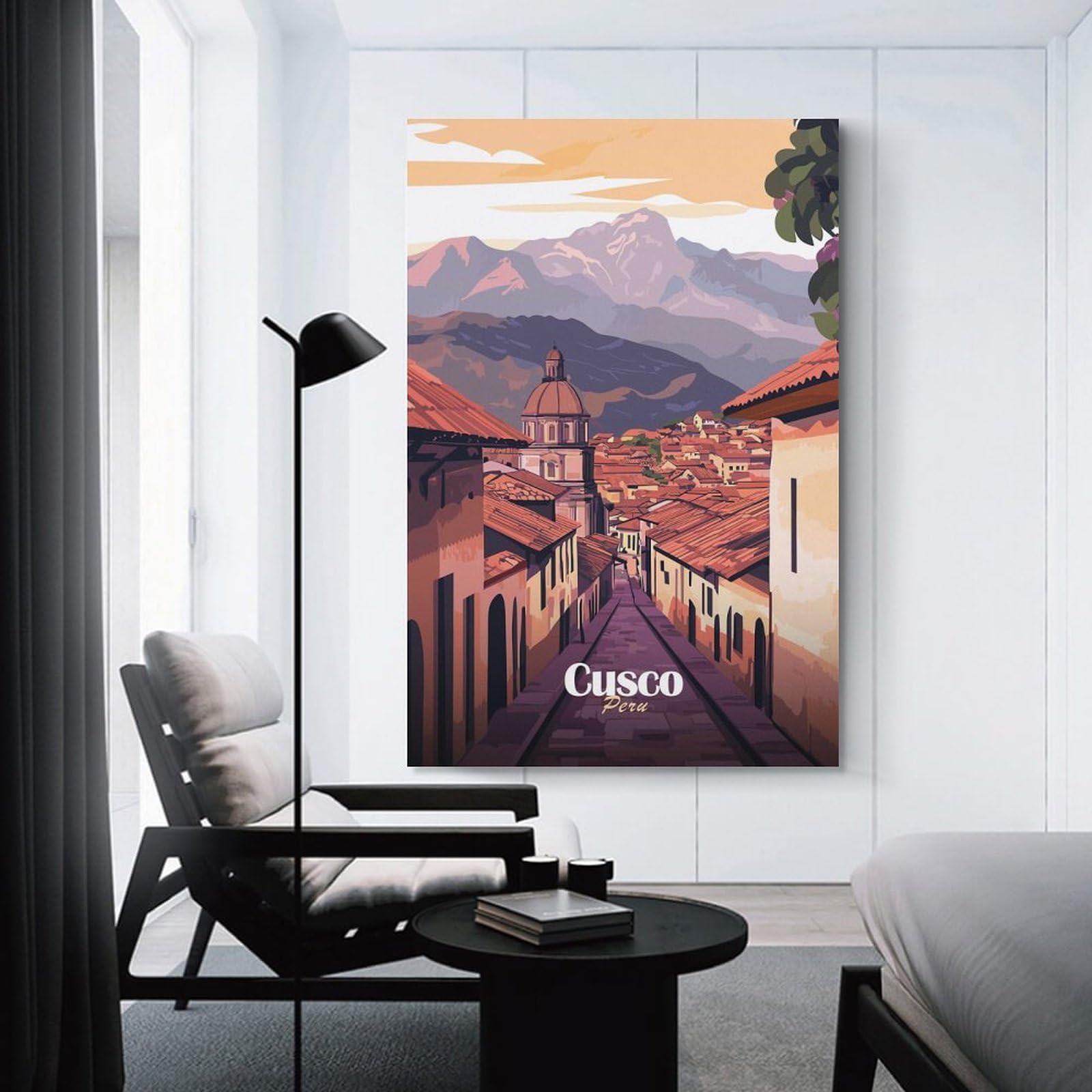 Junmoney Cusco, Peru Cityscape Canvas Wall Decor, 20x30inch(50x75cm), for Flats, Guest Rooms Or Compact Rooms, Decorative Canvas Decor for Home Updates