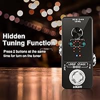 Vista 6 de LEKATO Looper - Pedal de guitarra, pedal afinador de bucle, 9 bucles, 40 minutos, tiempo de grabación, sobrecargas ilimitadas para guitarra