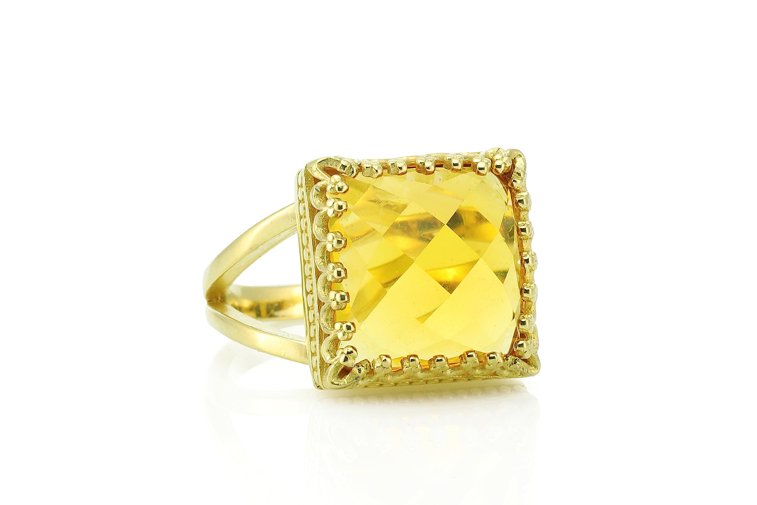 Anillo de Oro Citrino 14k - Joya de Piedra de Nacimiento Noviembre
