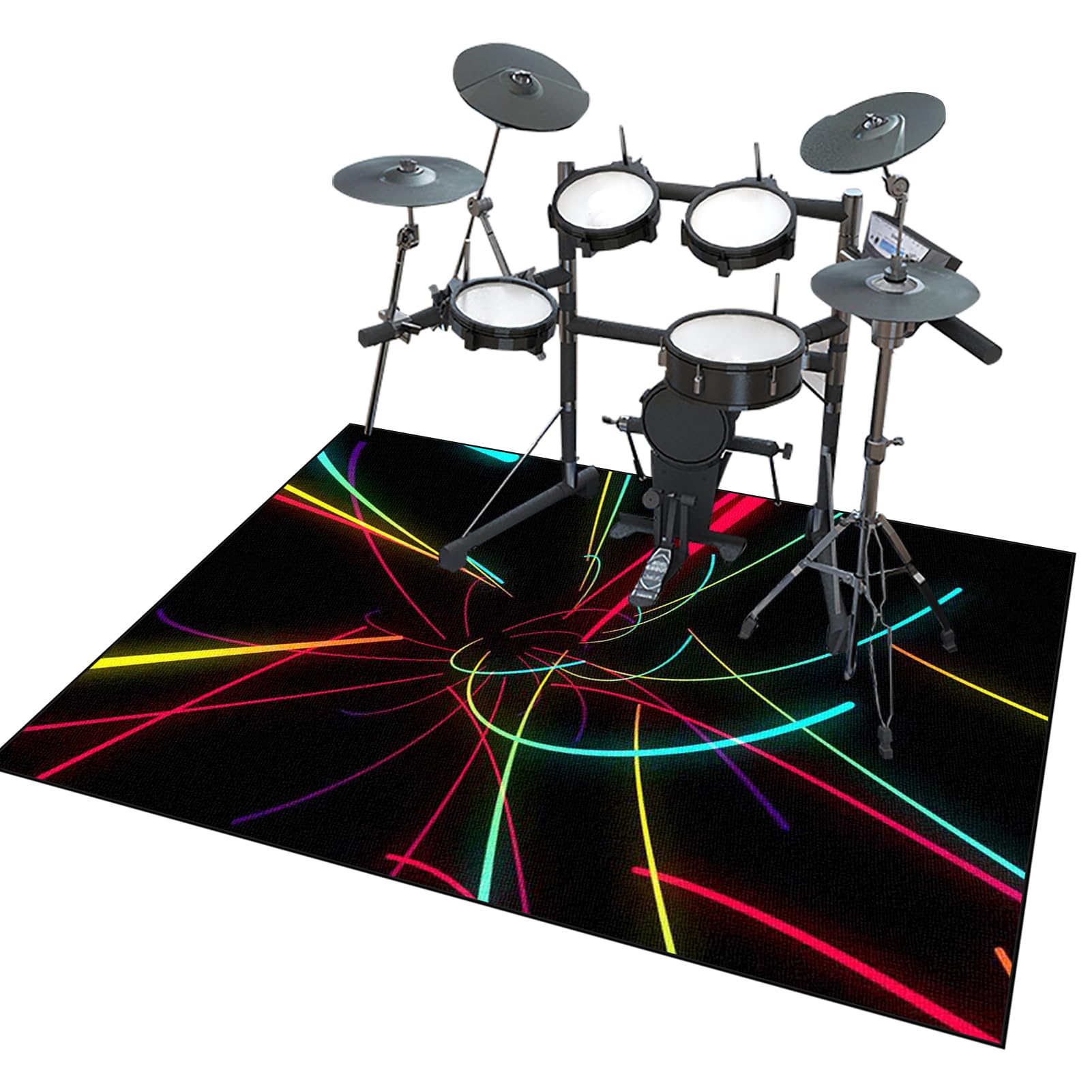 Elektroniczny dywanik perkusyjny, antypoślizgowy, akustyczny, do zestawów perkusyjnych elektronicznych, automatu perkusyjnego i innych dywanów, 200 x 160 cm