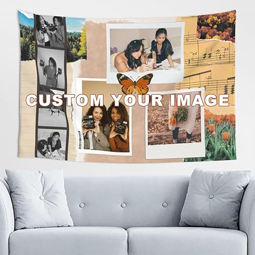BHSHOH Tapiz de fotos personalizado, telón de fondo personalizado, manta para colgar en la pared, tapices para dormitorio, sala de estar, decoración