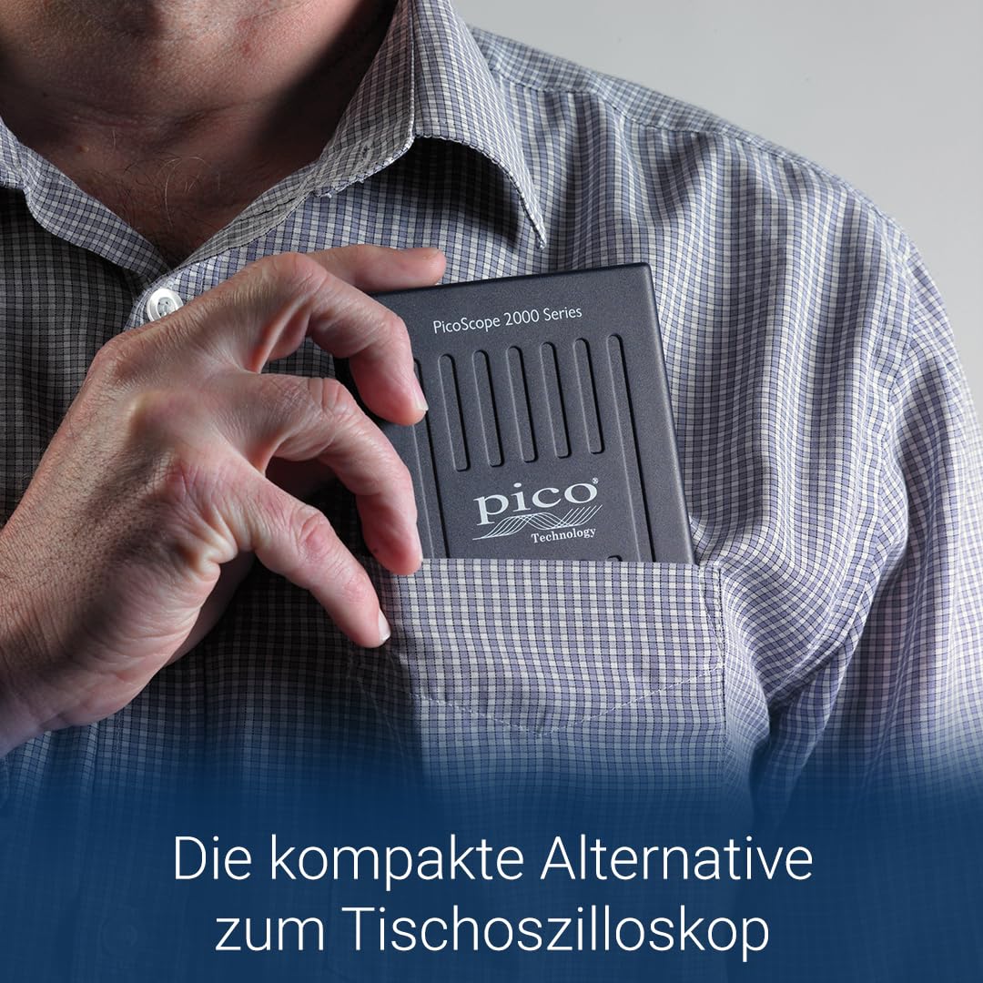PicoScope Oszilloskop 2 Kanal 2205A Handheld Digitaloszilloskop Kit 25 MHz, 200 MS/s, inkl. 2 Kanäle, Tastköpfen und PS7 Software für Windows, Mac, Linux