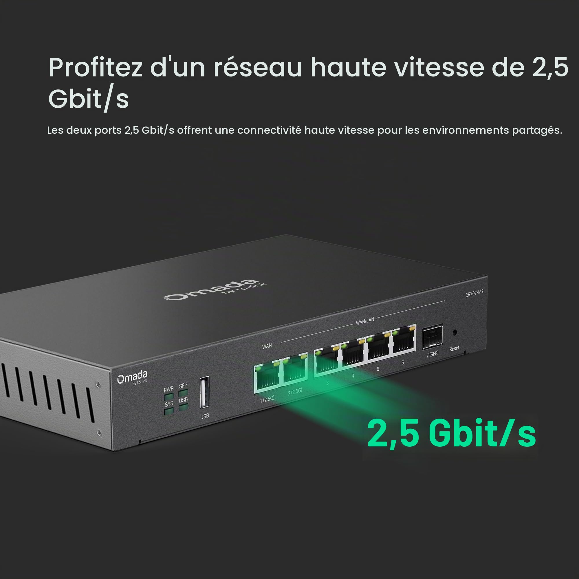 TP-Link Omada Multi-Gigabit VPN Router (ER707-M2) - Up to 6 WAN Ports & Load Balance, High - Security VPN, SSL/IPSec/GER§ /PP