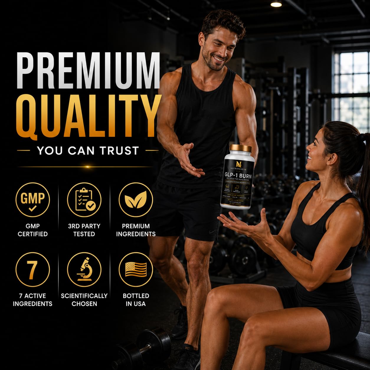 || B U R N || GLP-1 Burn - Premium Weight Loss Pills for Women & Men - Helps Boost Metabolism, Suppress Appetite, Increase Energy - 7 Powerful Ingredients for Burning Fat, 3rd Party Tested - 60 Caps — Amazon image 6