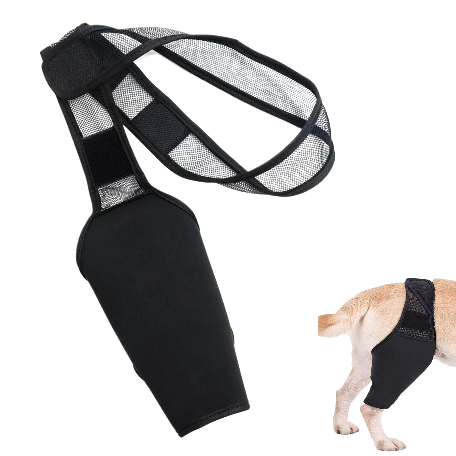 Xazuninsu Dog Leg Brace Adjustable Dog Leg Protectors for Front and Back Legs Soft Breathable Mesh for Wound Injury and Sprain Healing Home Outdoor Use (L)
