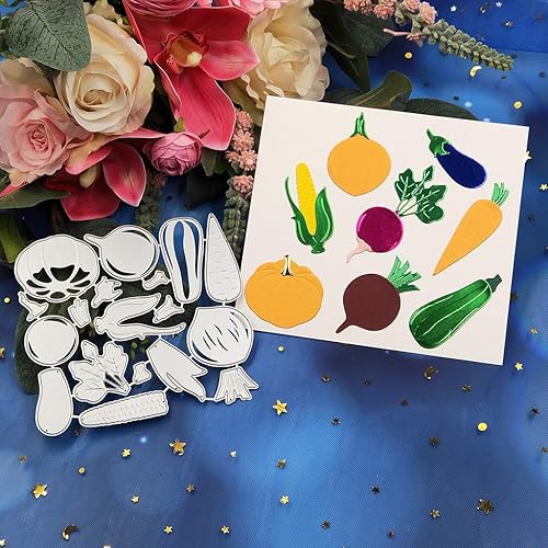 Miniatura 2 de Troqueles de corte de metal para verduras, calabaza, troqueles de corte para manualidades de metal, troqueles para bricolaje, álbumes de recortes,