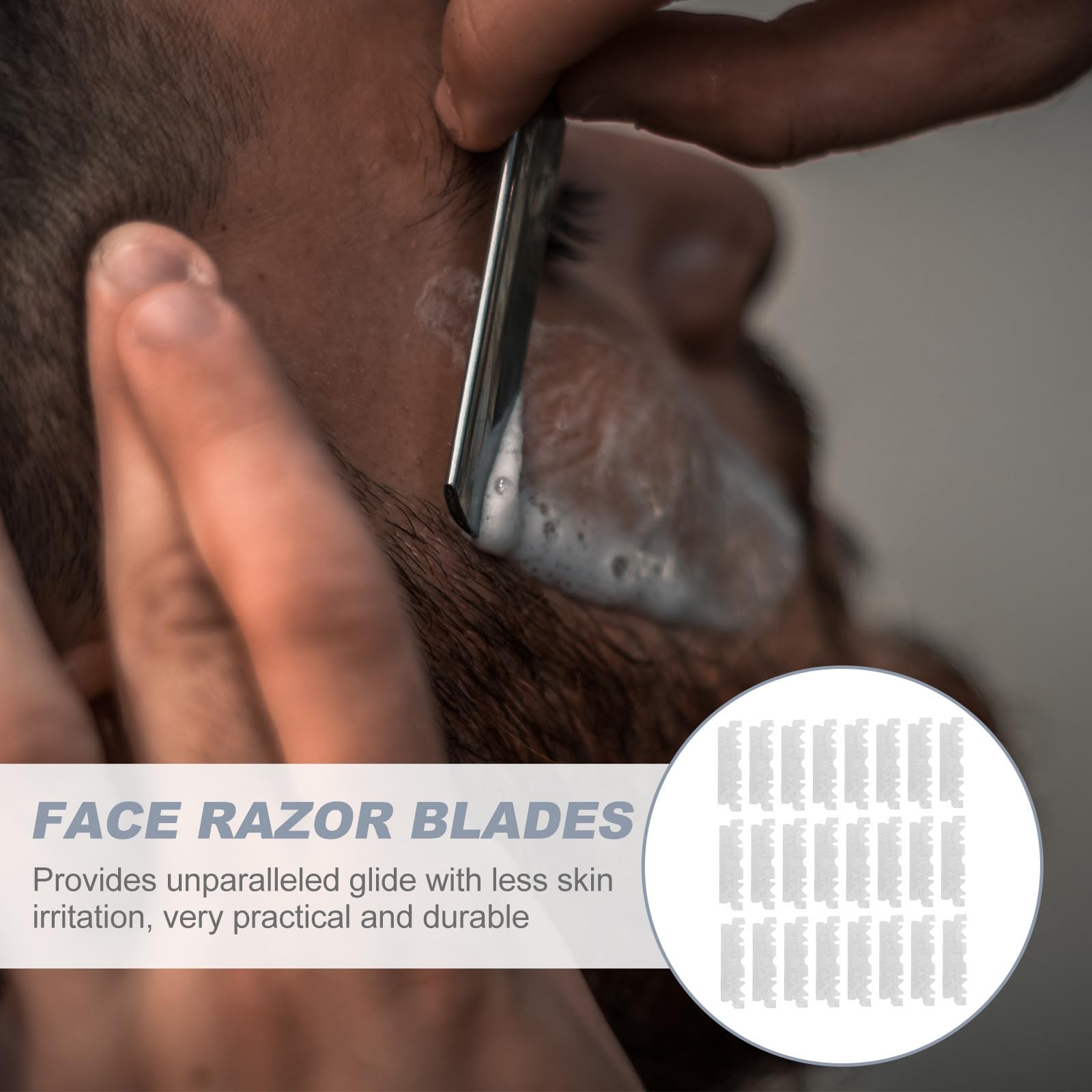 Lame da Barba in Acciaio Inox Argento 100 Pezzi Scorrimento senza Pari per Barba e Peli Fini, per Viaggi e Saloni di Barbiere