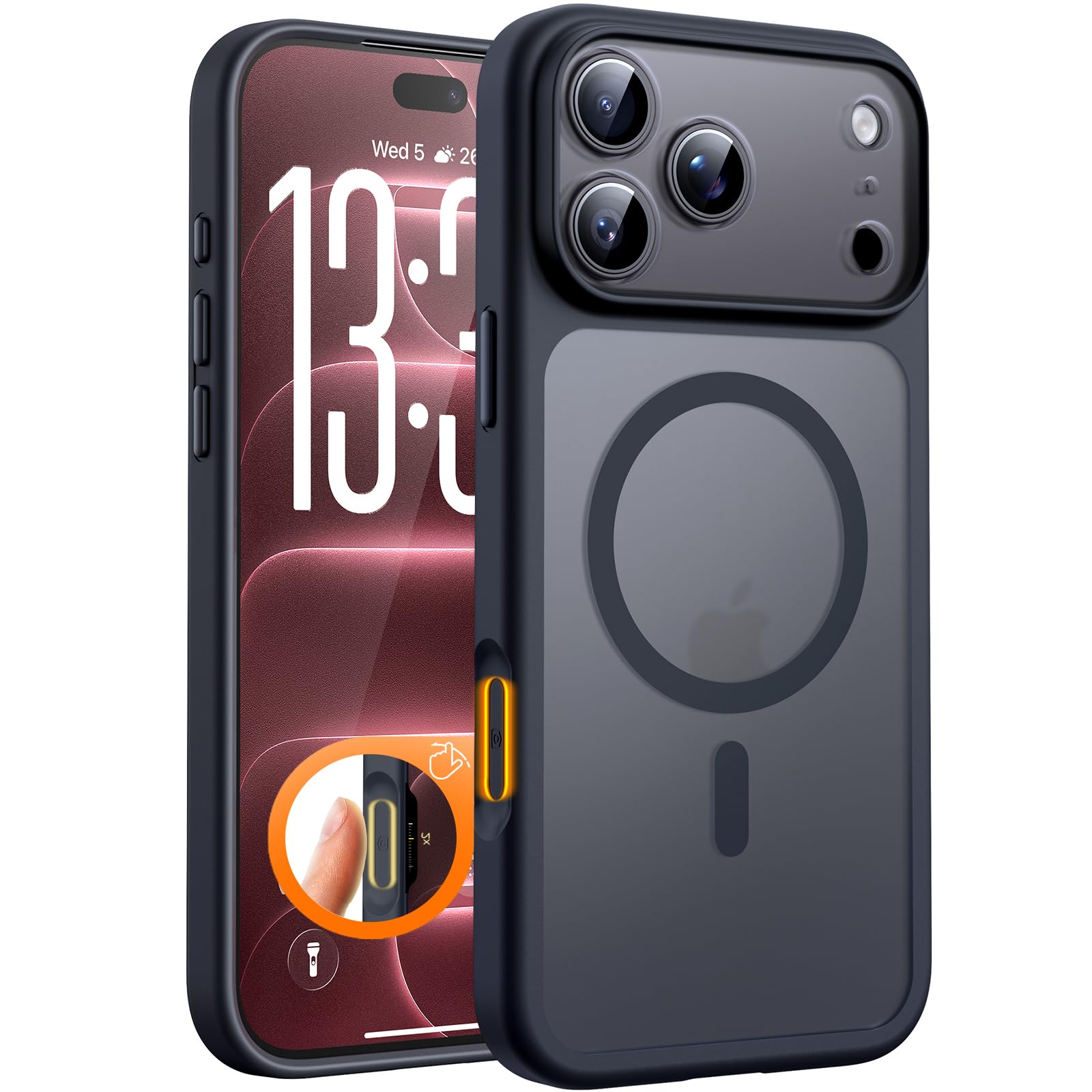 TOCOL für iPhone 18 Pro Max Hülle, Kompatibel mit MagSafe, Schwarz
