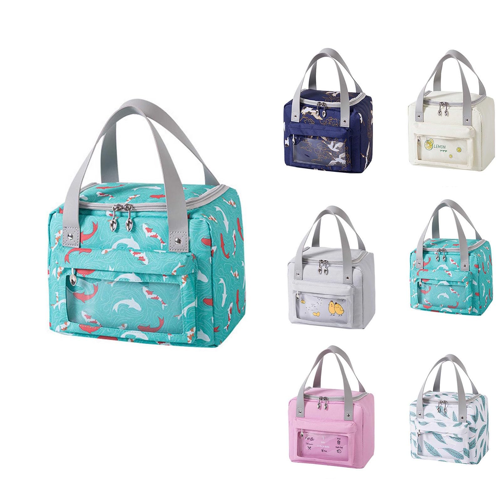 Lunch Bag for Women Men Insulated Lunch Box Cute Cartoon Leakproof Cooler Reusable Lunch Tote Bags for Work