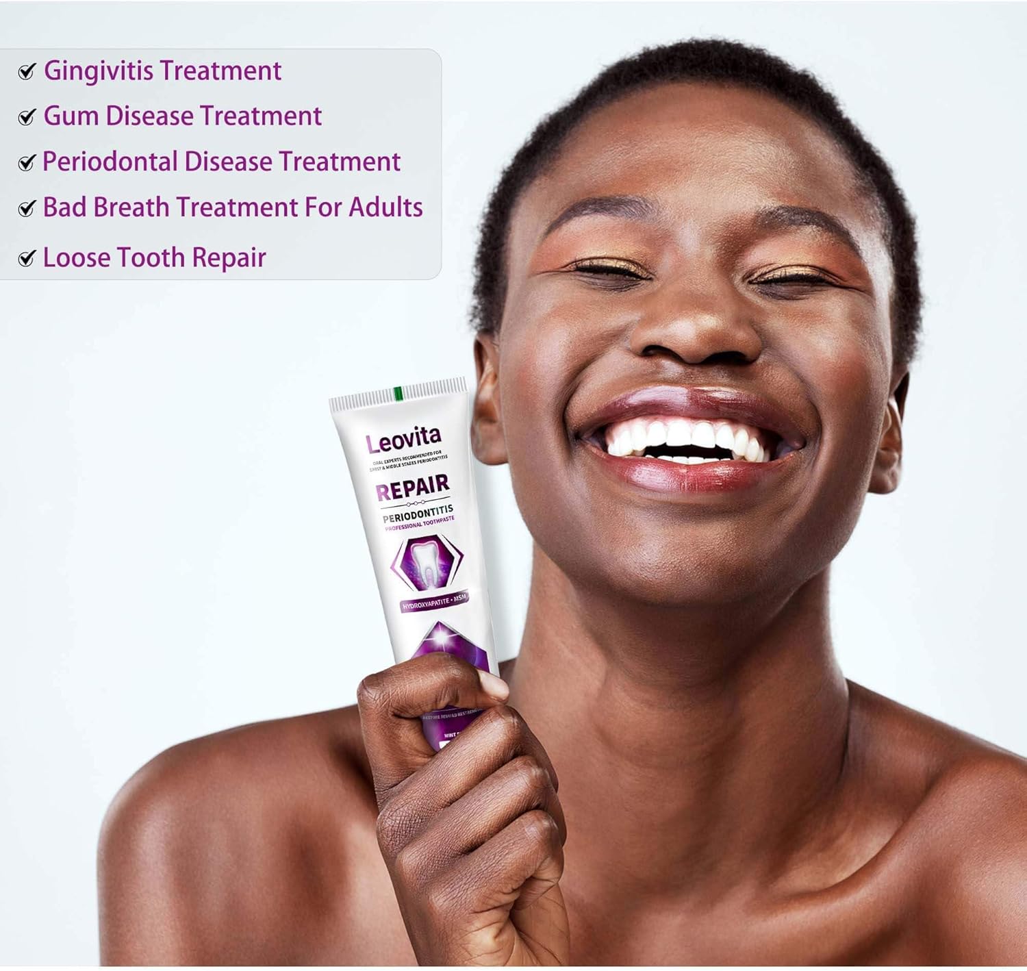 Gingivitis Treatment Toothpaste, Gum Disease Treatment Plaque Remover, Periodontitis Treatment at Home, Gum Repair for Receding Gums Regrowth, Bad Breath Treatment Hydroxyapatite Toothpaste