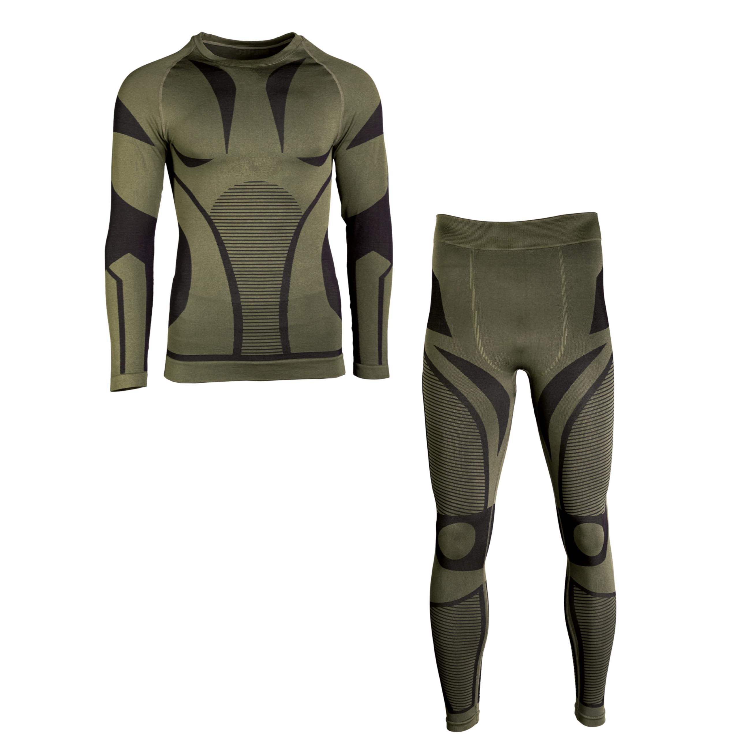 Mil-Tec Performance Funktionsunterwäsche Herren Performance Funktionsunterwäsche – Schwarz/Olive, Lang/Kurzarm