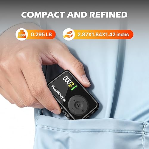 Miniatura 2 de MEGAWHEELS Mini bomba de neumáticos para bicicleta, bomba eléctrica de bicicleta de 120 PSI con válvula Presta y Schrader, bomba de bicicleta