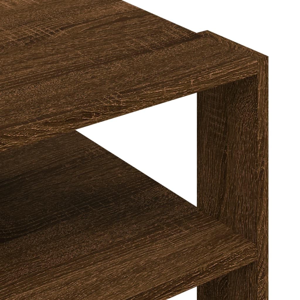 Homgoday Tavolino da caffè in rovere marrone, 59,5 x 59,5 x 40 cm, in legno ingegnerizzato, tavolino da tè per soggiorno, sala d'accoglienza degli ospiti, camera da letto e ufficio