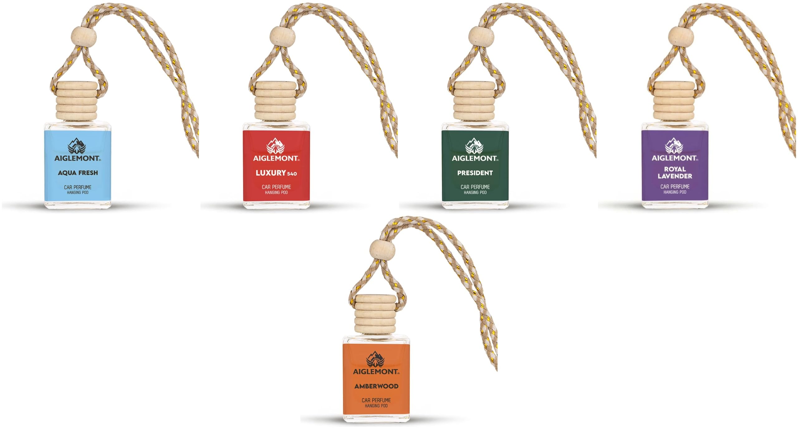 Car Perfumes combos | Aqua Fresh+ Luxury 540 + President+ Royal Lavender+ Amberwood| Combo of 5 | 10 ml Each-image-44