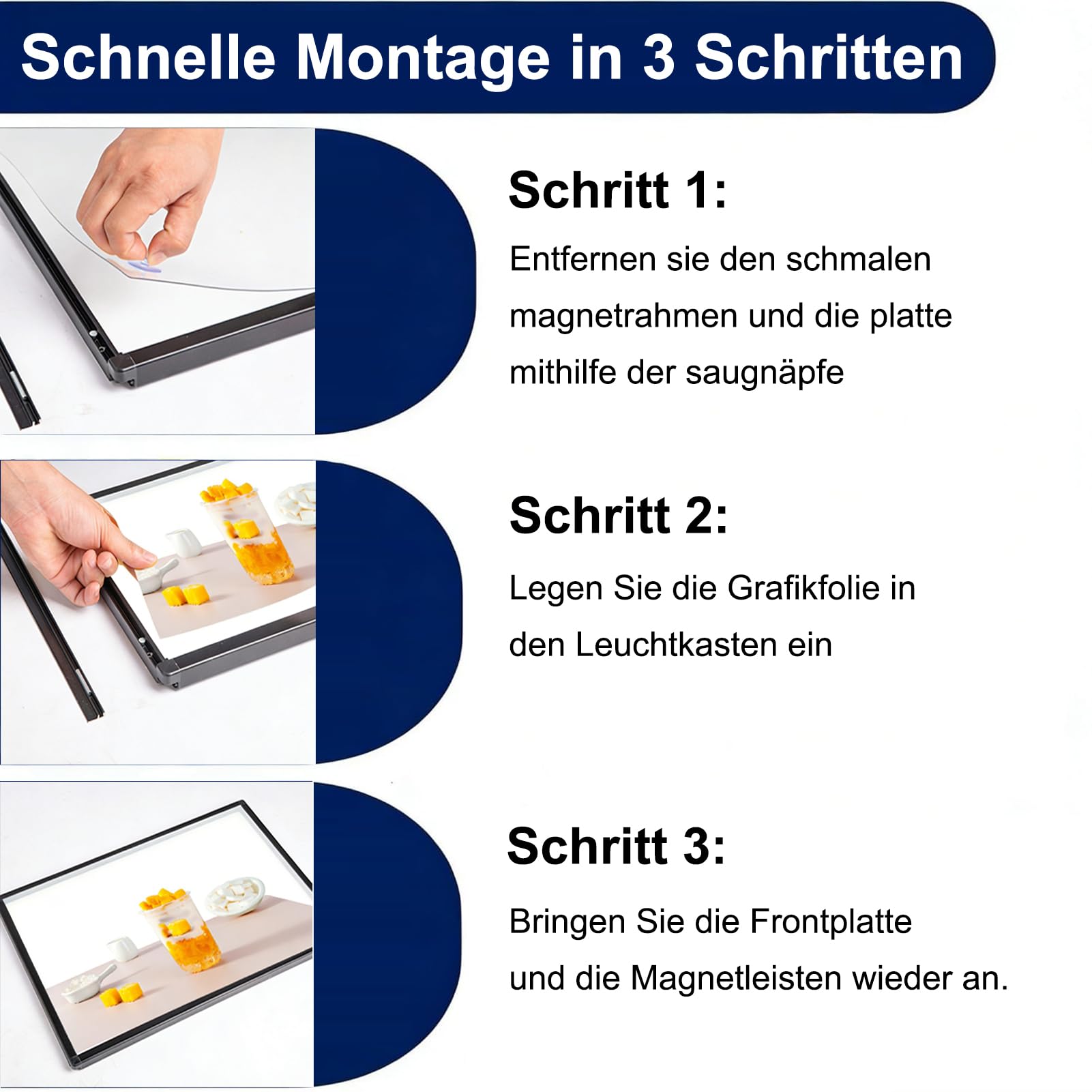 HJZALMI LED Menü Leuchtkasten Mit Teleskopstange, 40x60cm | Led Beleuchteter Plakatrahmen, hinterleuchtete Menütafel, beleuchtetes Vielseitiges Werbedisplay Für Cafés, Getränkeläden