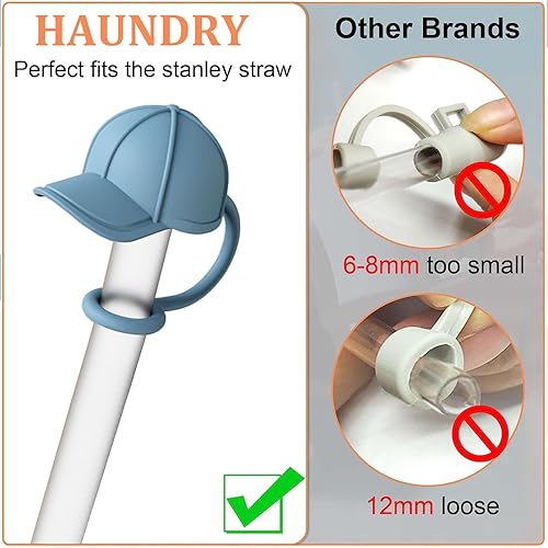 Miniatura 6 de 8 Pack Replacement Straws for 40 oz Stanley Adventure Travel Tumbler Cup, Reusable Straws Black Silicone Straws with Cleaning Brush, Compatible with