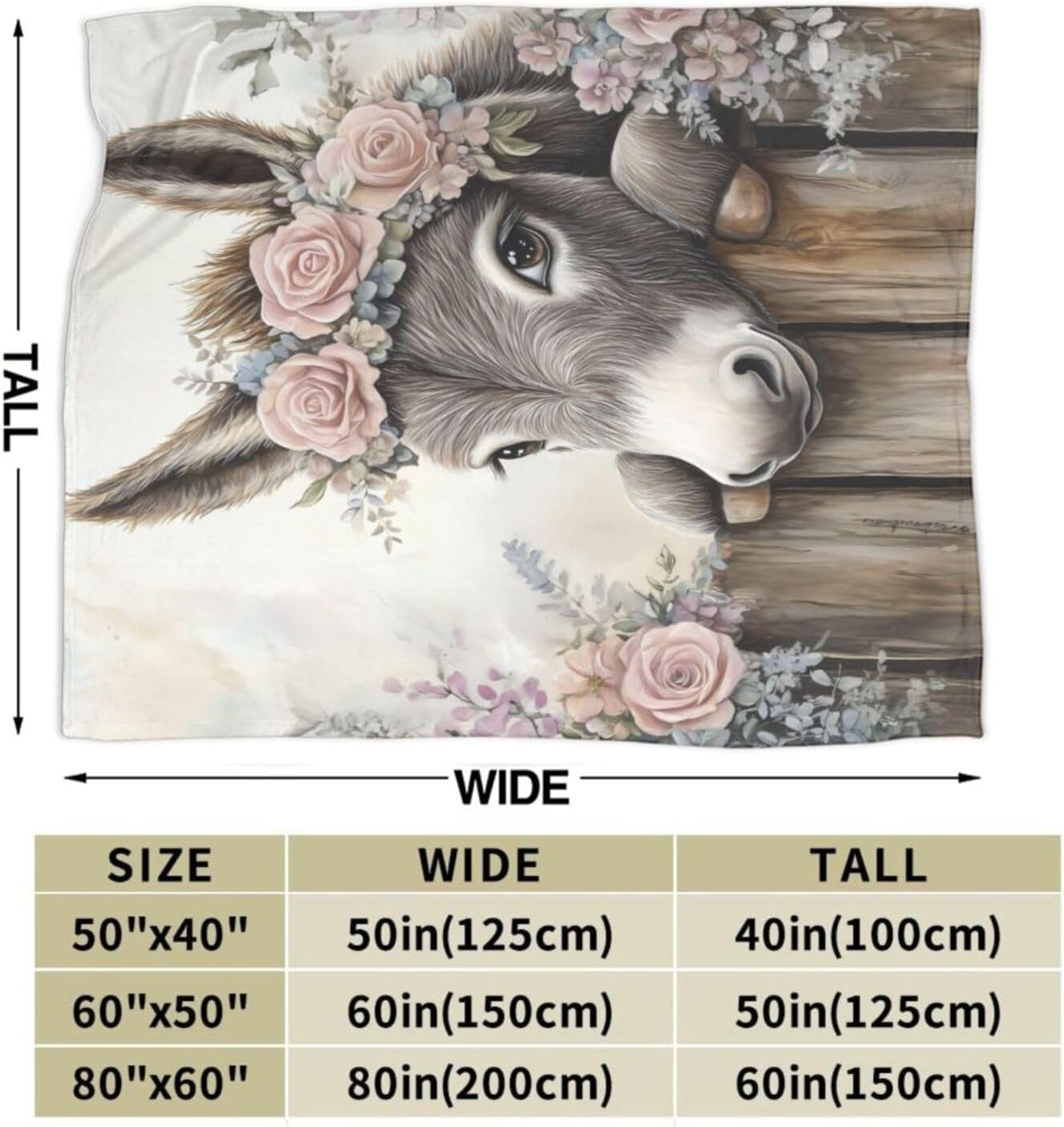 Cute Donkey Blanket Gifts for Women Adults, Donkey Themed Throw Blankets, Soft Cozy Lightweight Donkey Plush Throws for Living Room Sofa Couch Home Decor 50x60in - Image 4