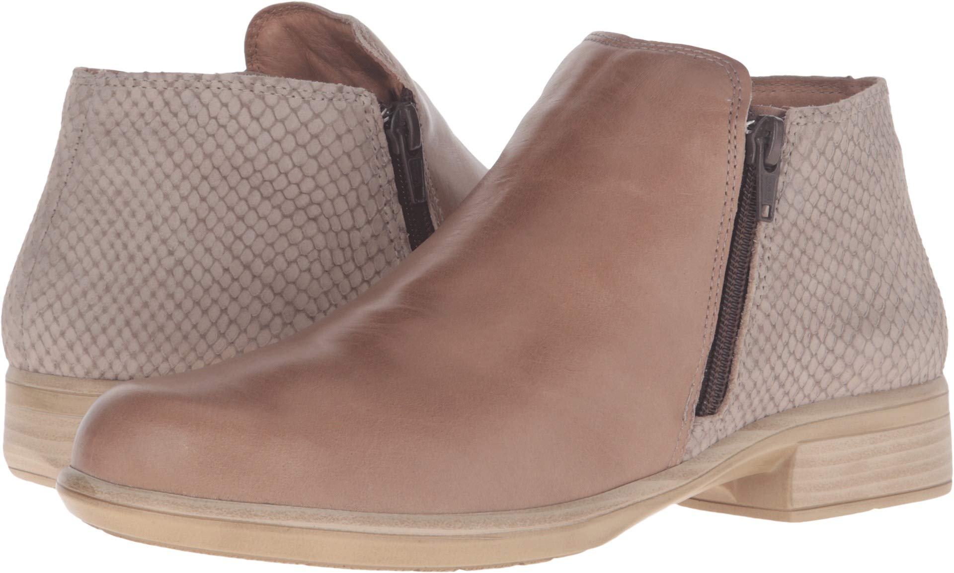 NAOT Women's Helm Boot Arizona Tan Lthr/Beige Iguana Nubuck 4-4.5 M US
