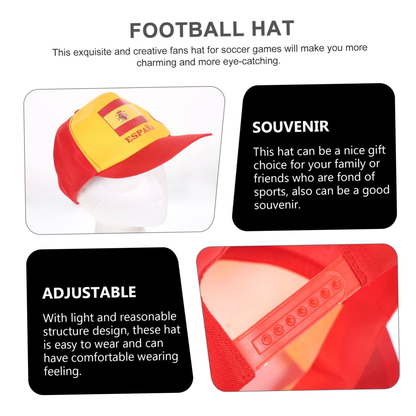 COLLBATH Soccer Competition Cap Light Weight Sports Caps Video Game Party Favors