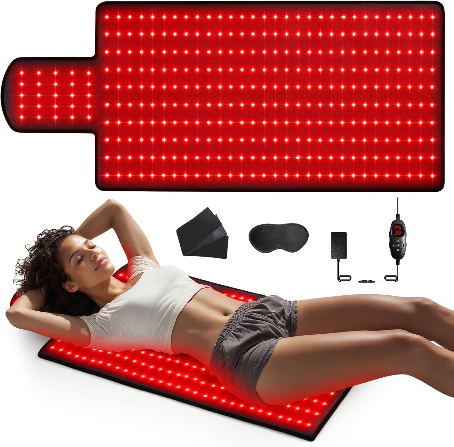 Amazon | 近赤外線ライト マット 赤色パッド 腰ベルト 325LEDs 赤色