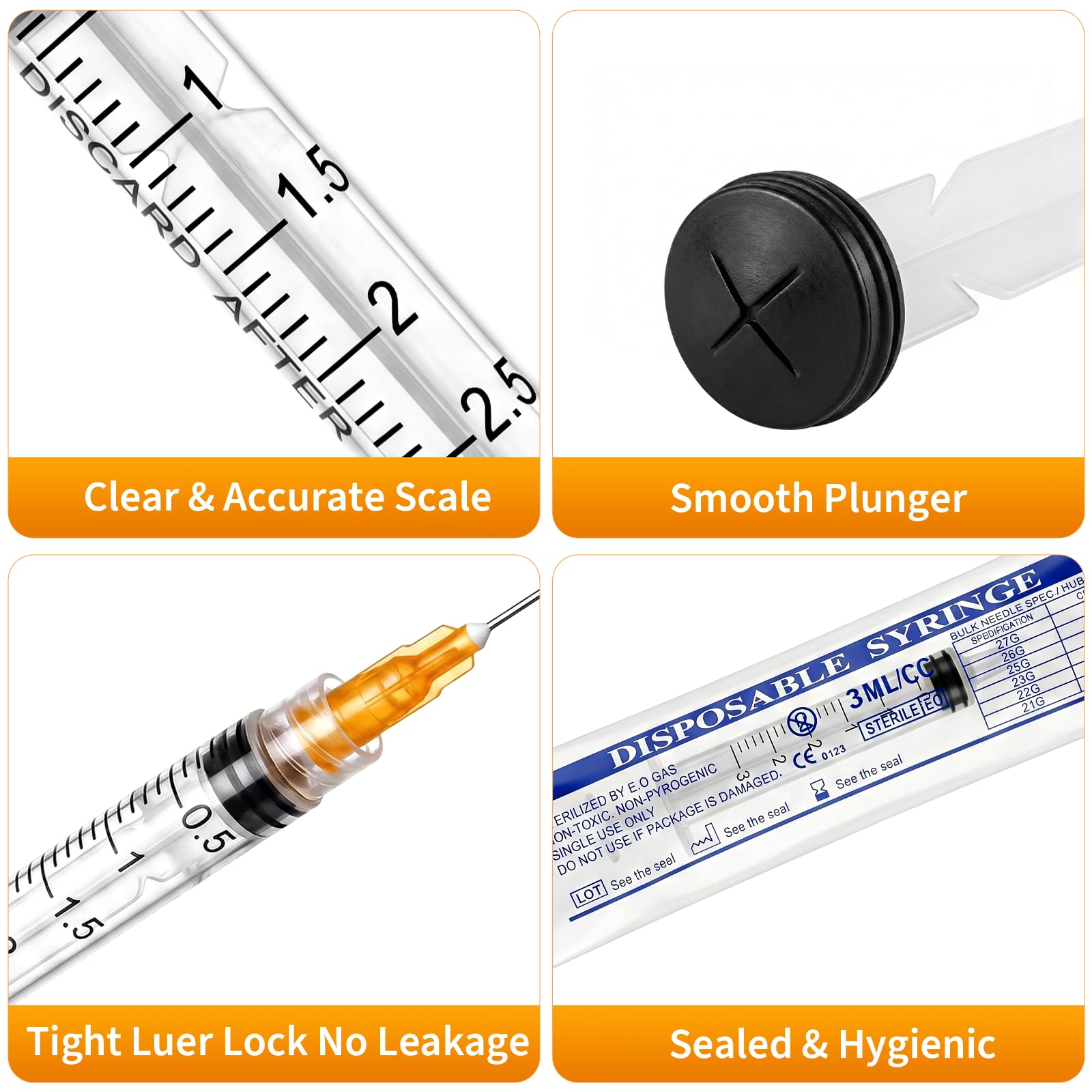 15 Pack 3ml/cc 25G × 1"(25mm) Lab Tools, Luer Lock, School Laboratory — Amazon image 5
