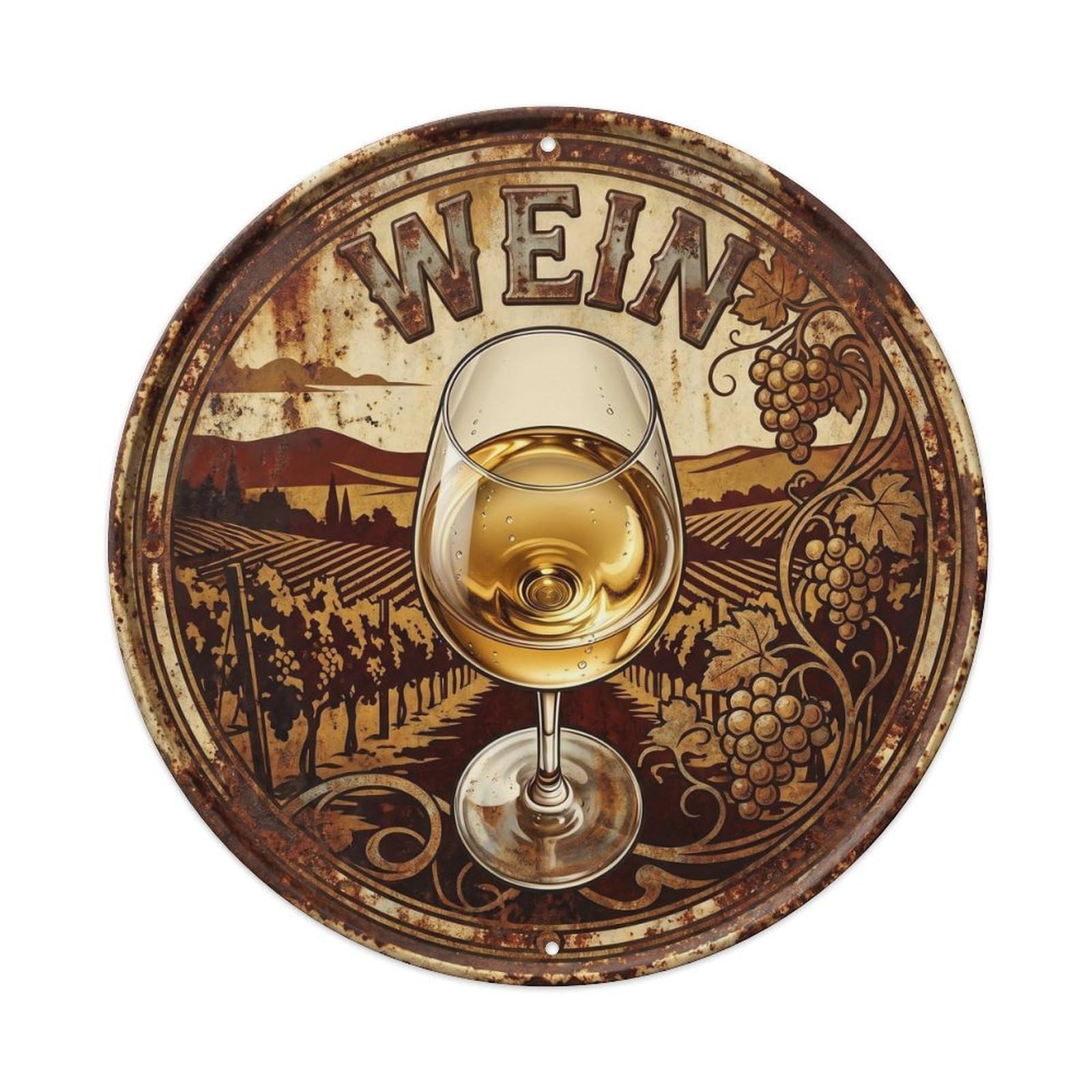 Wine Culture Grape Harvest Germany Travel Heritage Metal Tin Sign